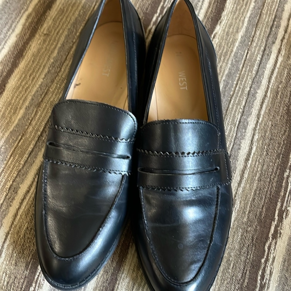 9 west loafers black